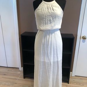 White gauze maxi dress